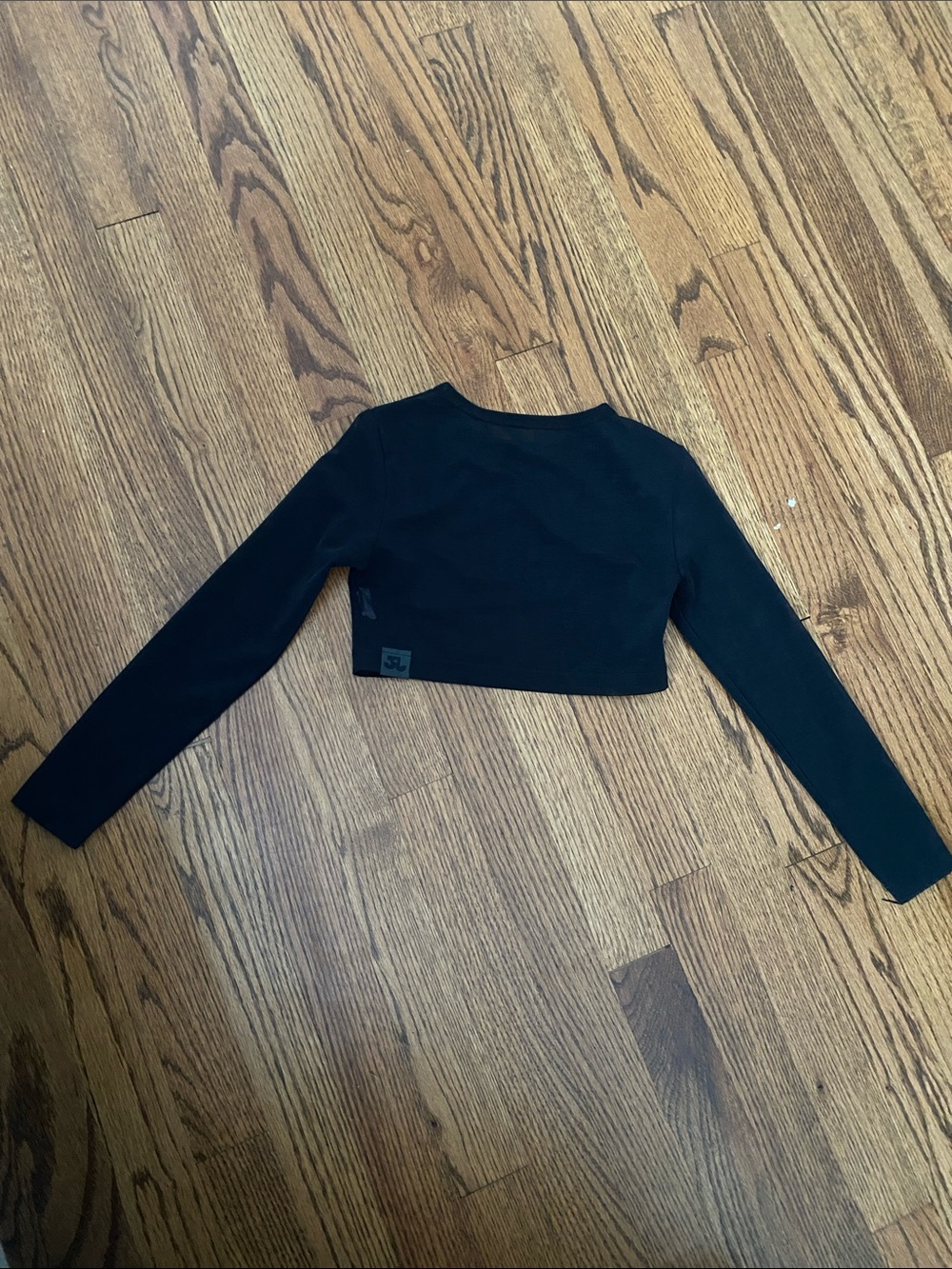 Kids Black Long-Sleeve Cropped Top